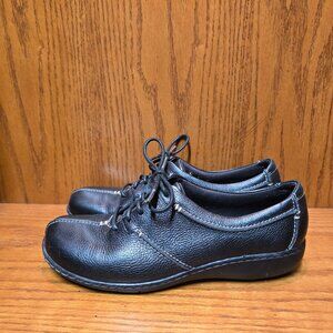 Clarks Bendables Women's Black Leather Lace Up Casual Shoes size 8.5m 80646